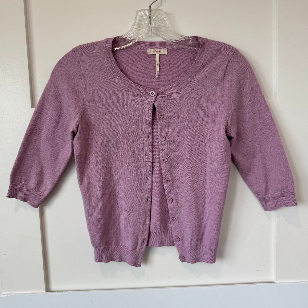 Frenchi Lavender Crop Cardigan XS
